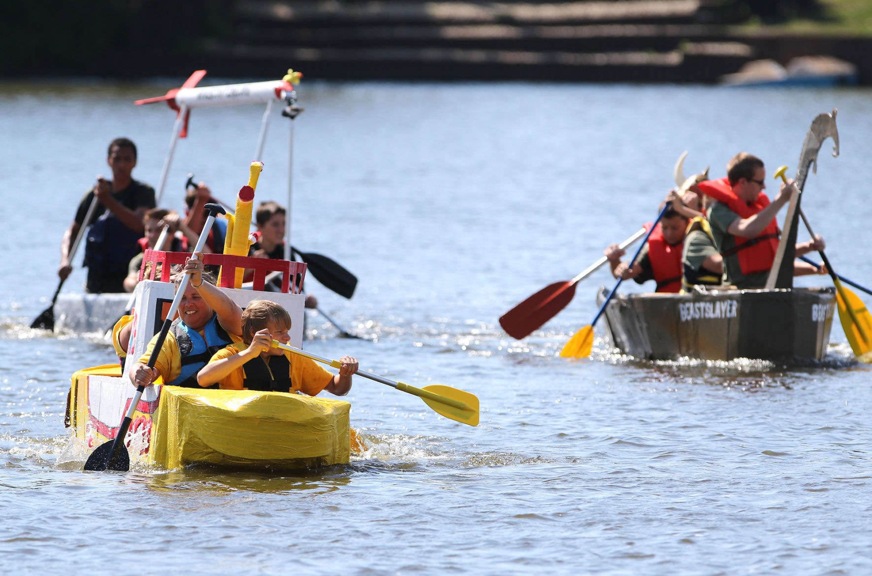 Hobart's Lakefront Festival cardboard boat race